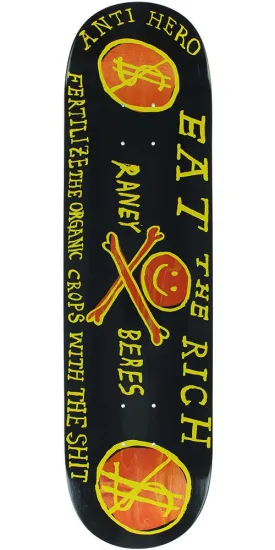 Anti-Hero Raney Beres Eat The Rich 2 Skateboard Deck - Black - 8.12in x 32in