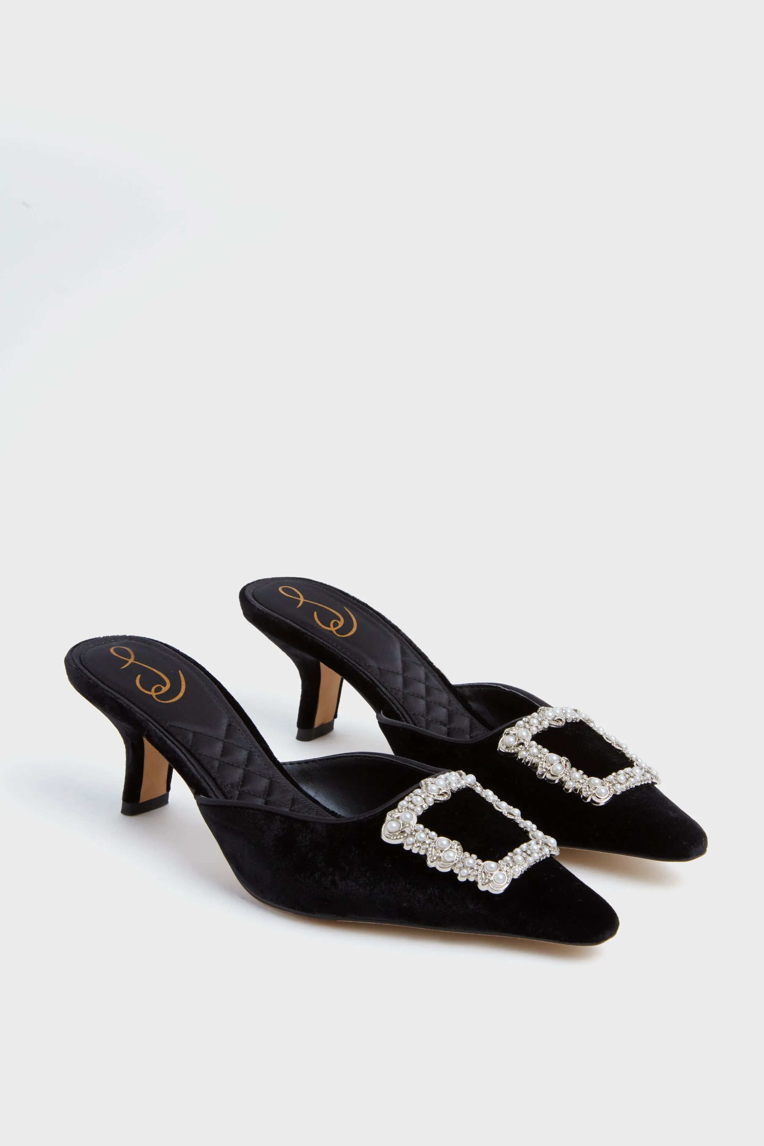 Black Brit Luster Heels