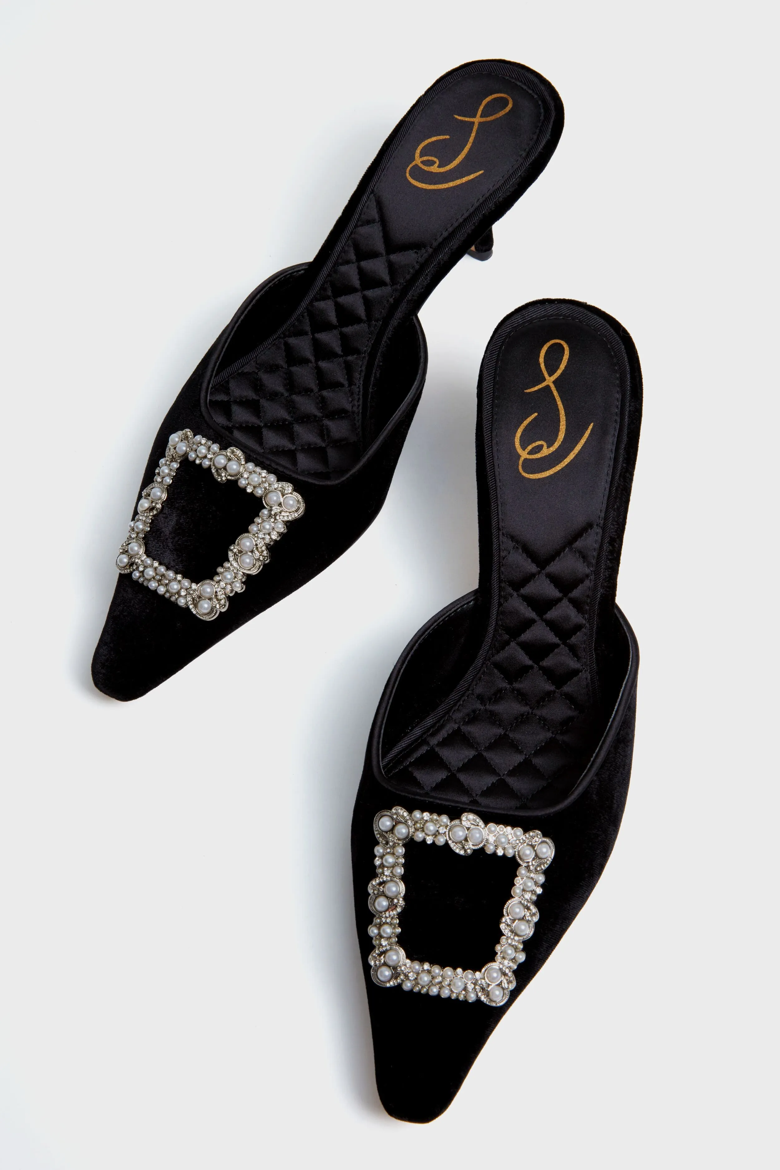 Black Brit Luster Heels