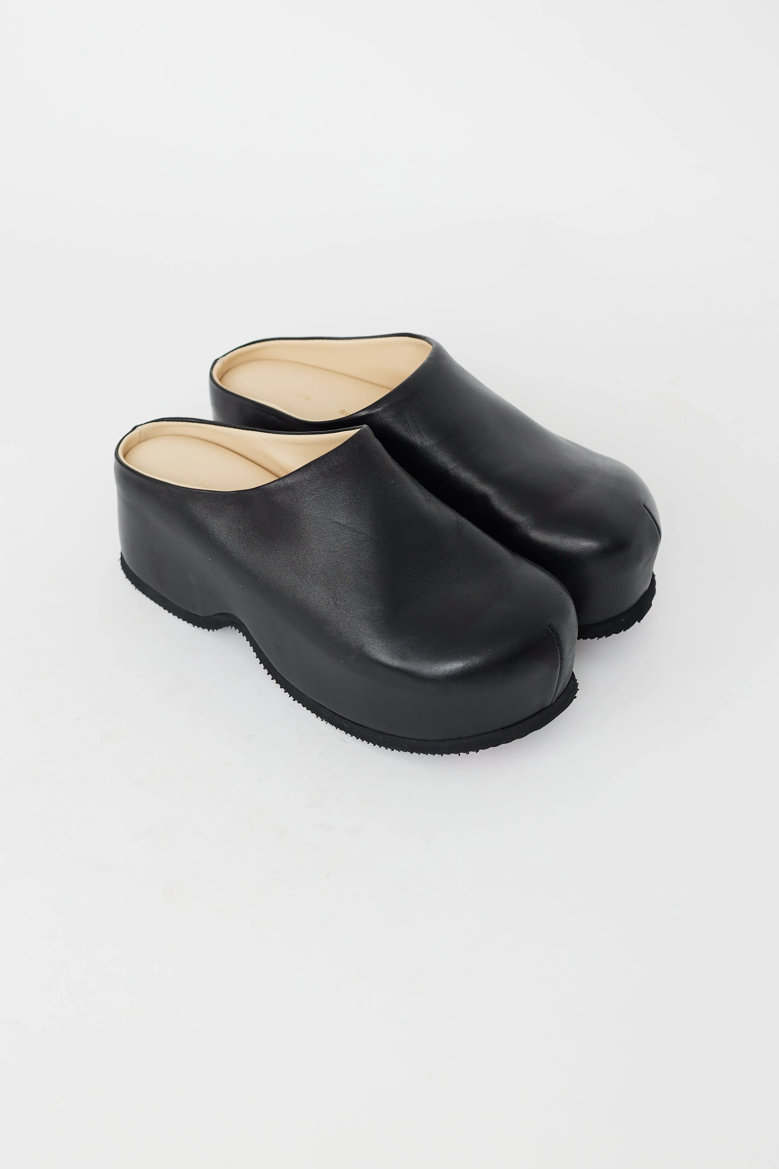 Black Leather Forma Clog