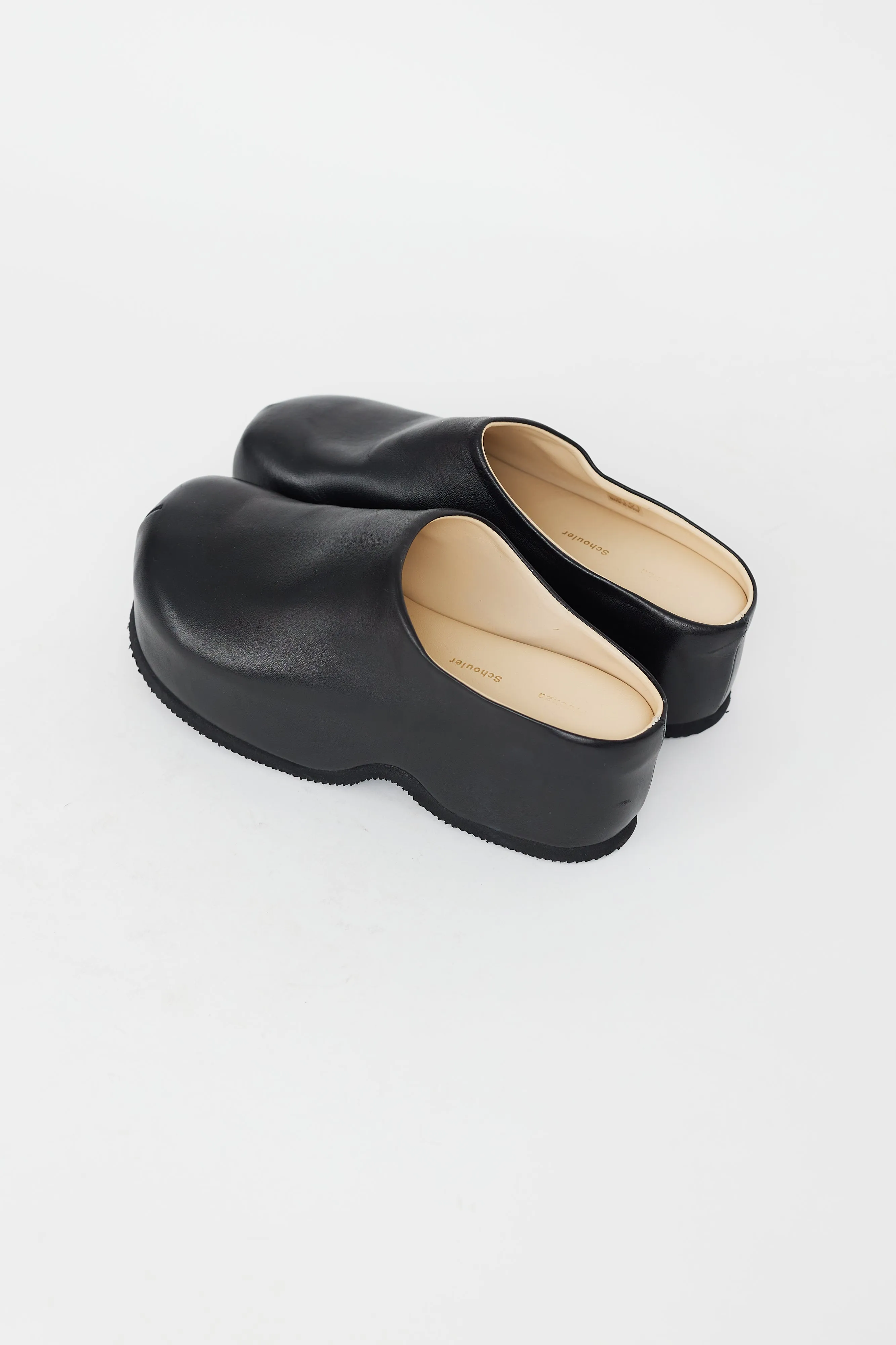 Black Leather Forma Clog