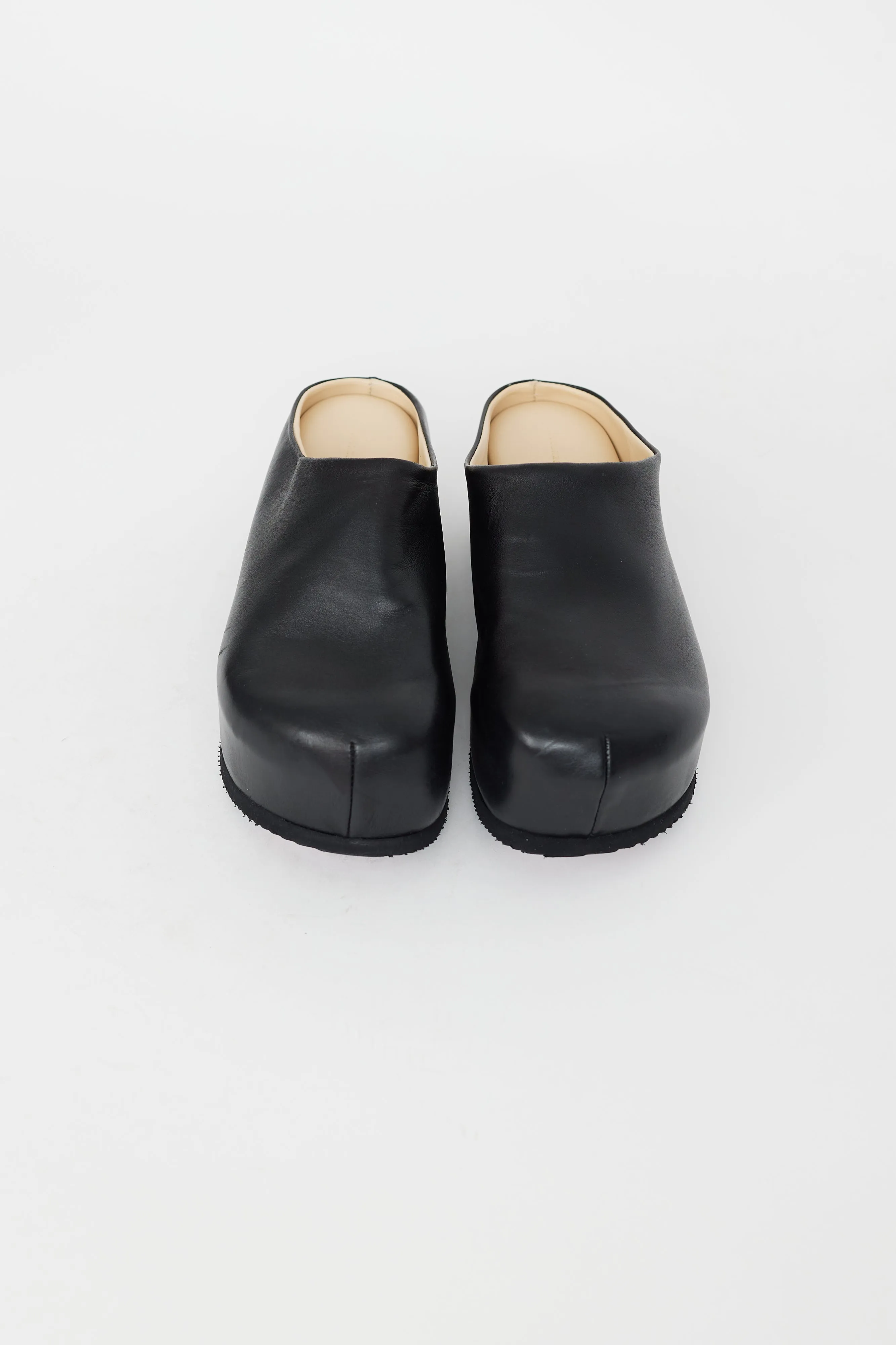 Black Leather Forma Clog