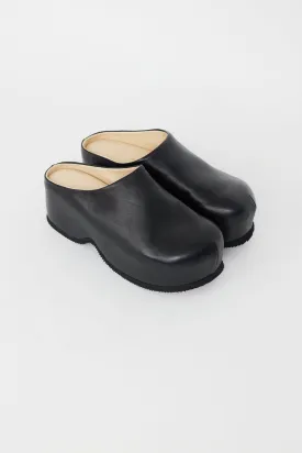 Black Leather Forma Clog