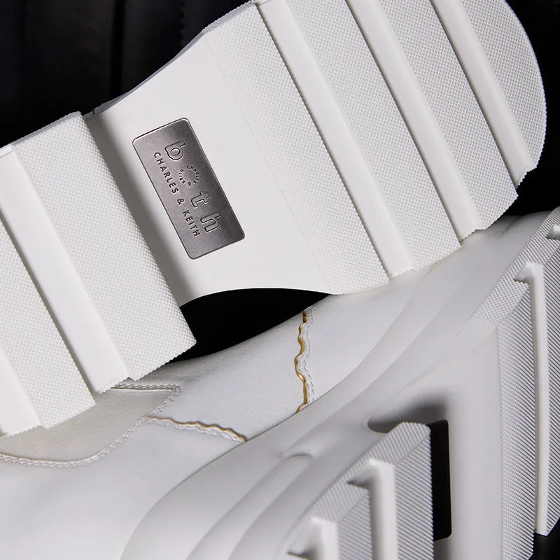 both x CHARLES & KEITH-PLATFORM BUCKLED LOAFERS-WHITE