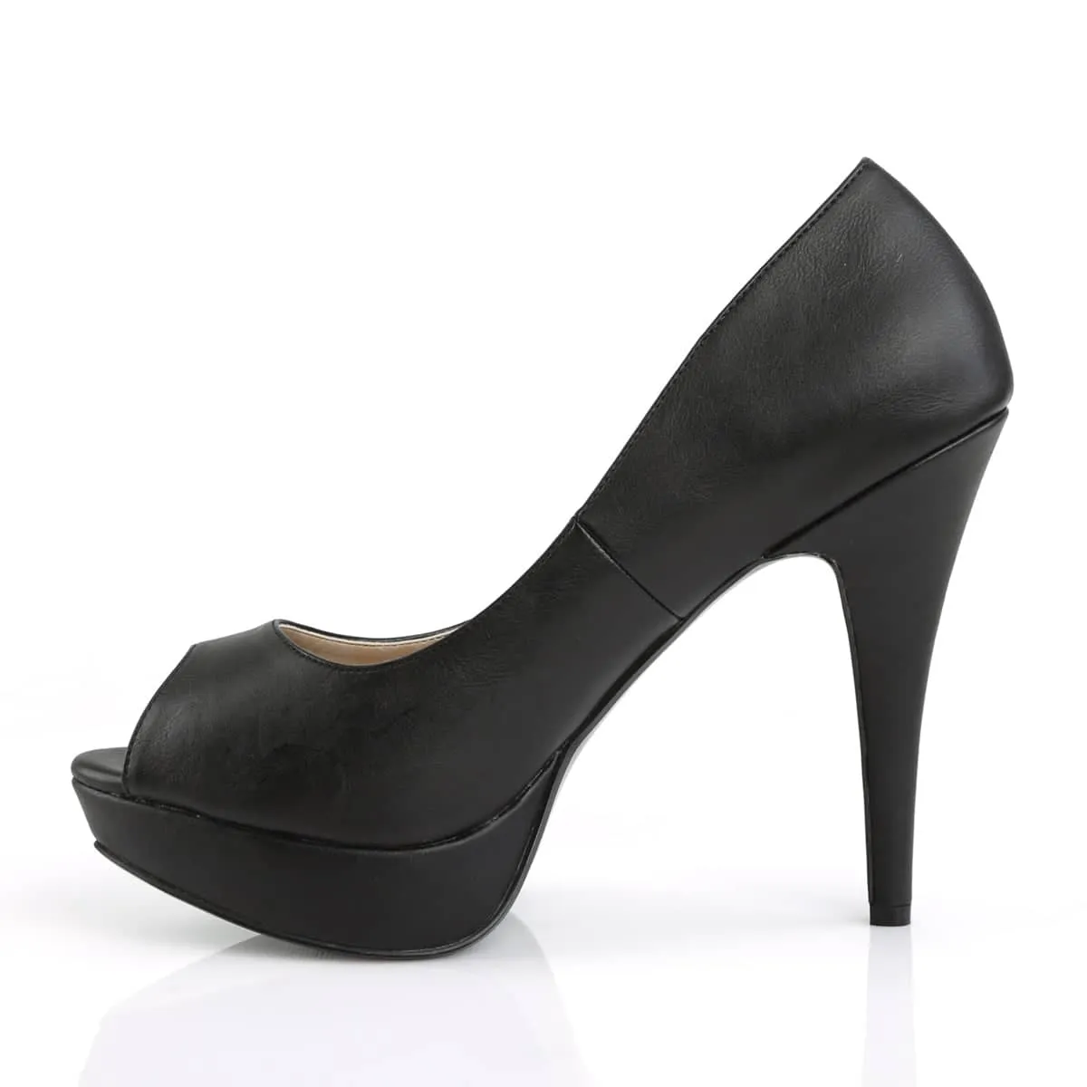 CHLOE-01 Black Peep Toe High Heel