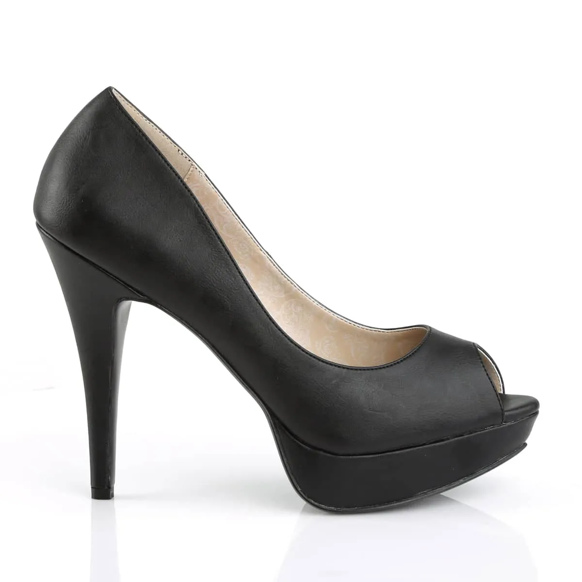 CHLOE-01 Black Peep Toe High Heel