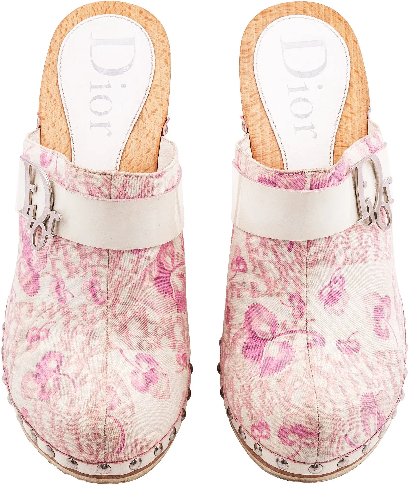 Christian Dior Resort Logo Flowers Platform Clogs