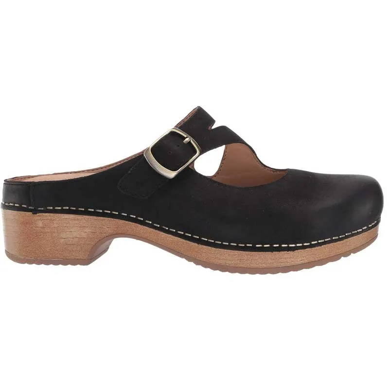 Sure! Heres an optimized title for the product:

Dansko Britney Womens Clog in Black Burnished Nubuck - Stylish Comfort Footwear