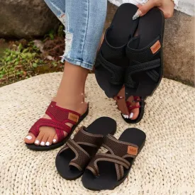 Joanne  Atmungsaktive Damensandalen mit Mesh und Peep-Toe