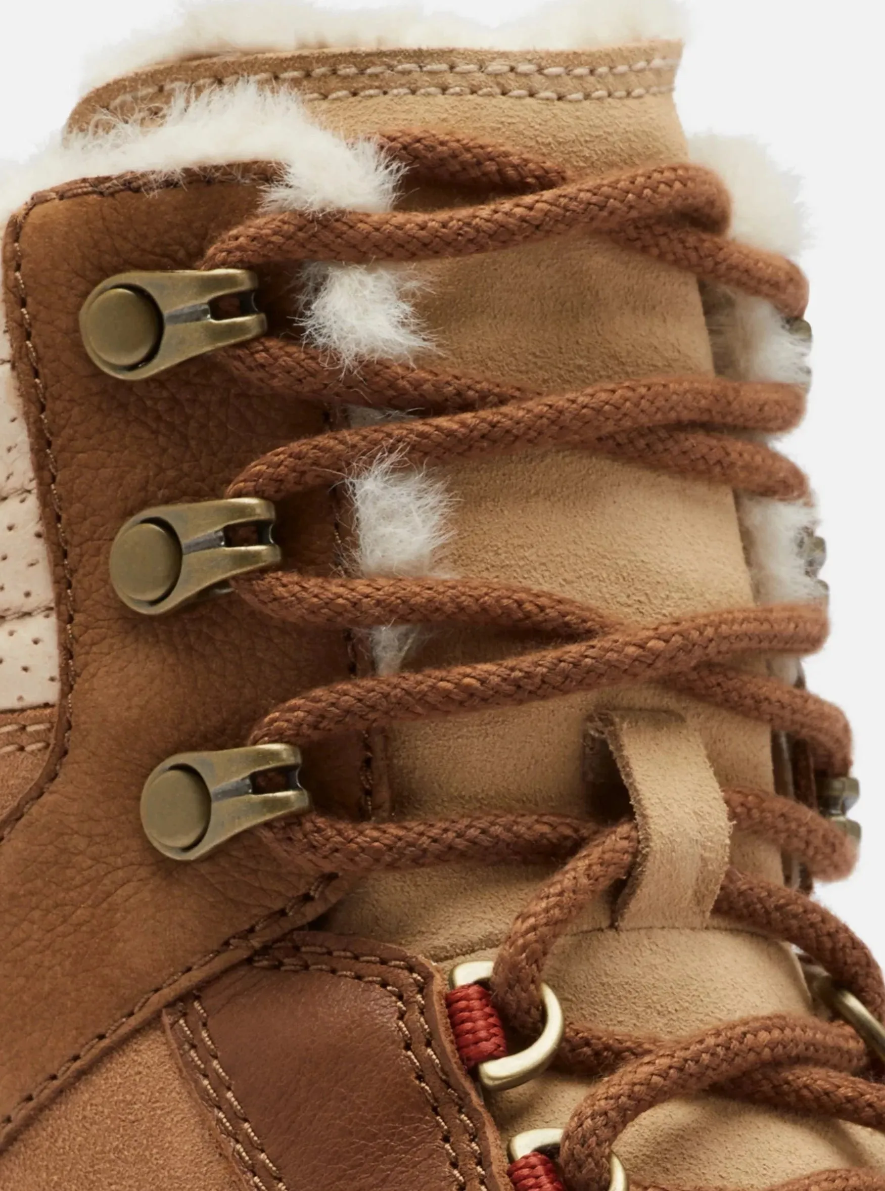 Lennox Lace Cozy STKD WP [Velvet Tan/Warp Red]