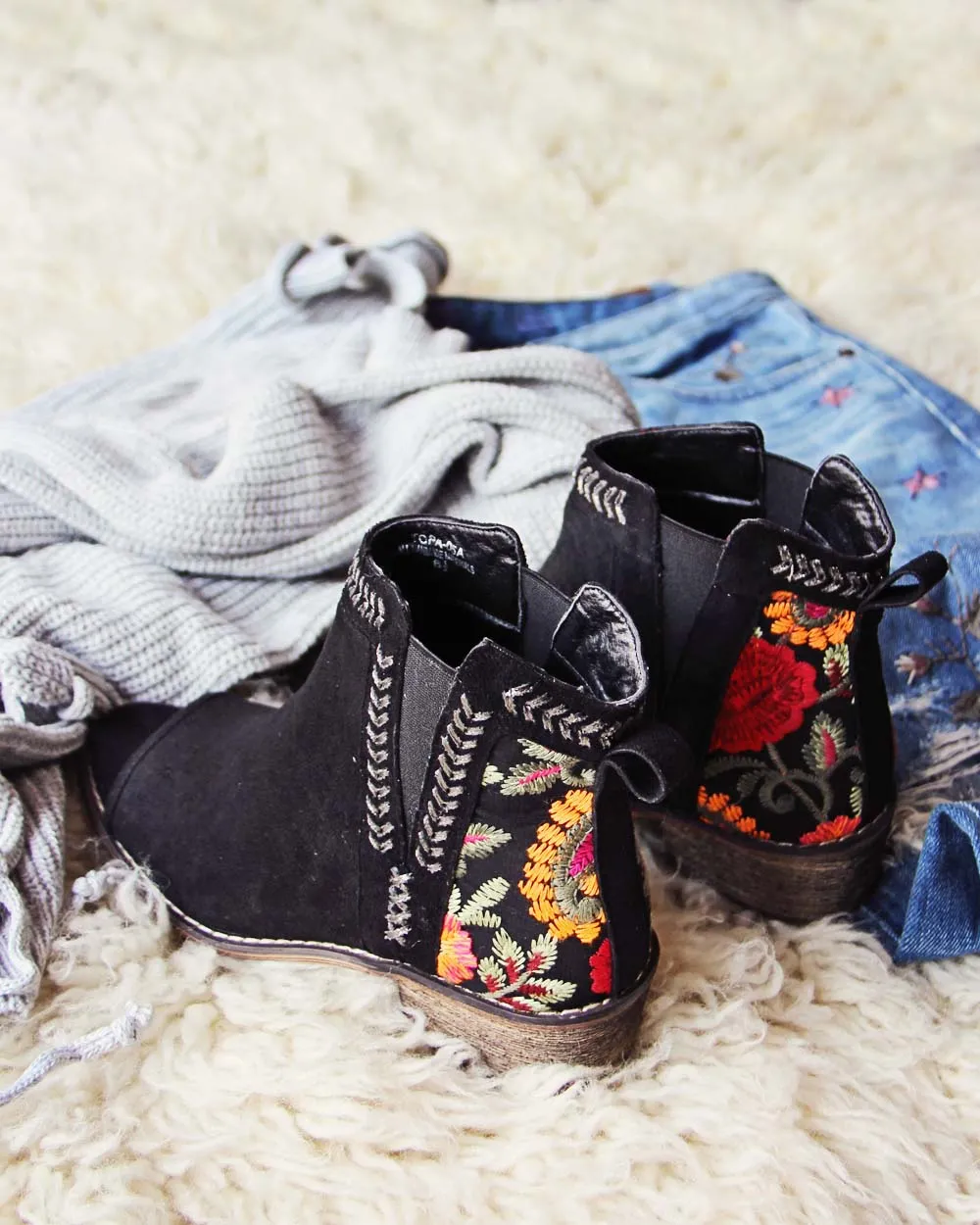 Lovell Peep Toe Booties in Black