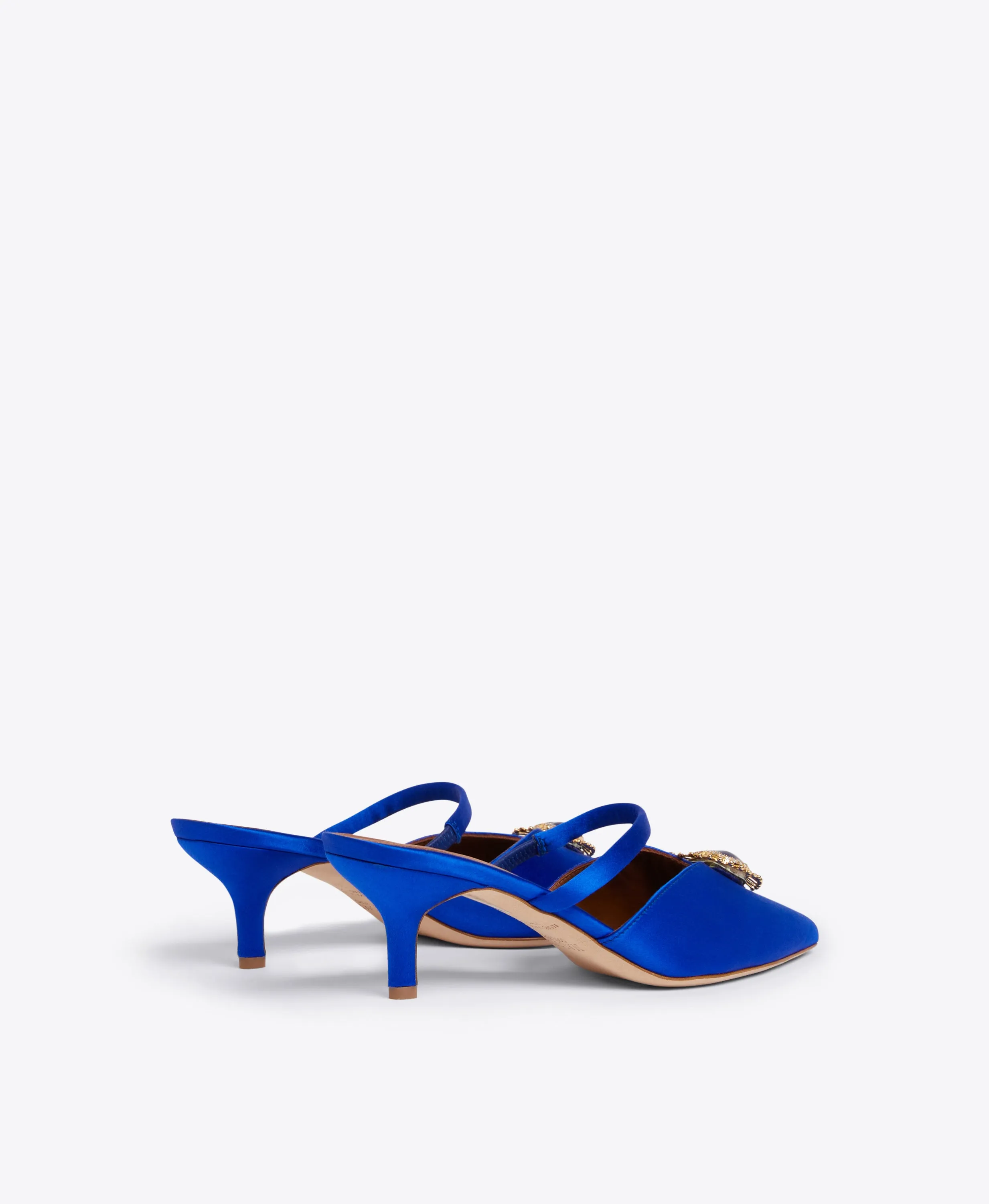 Marla 45 Blue Satin Mules