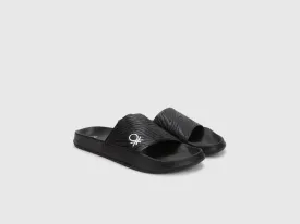 Men Self Design Slip-On Sliders