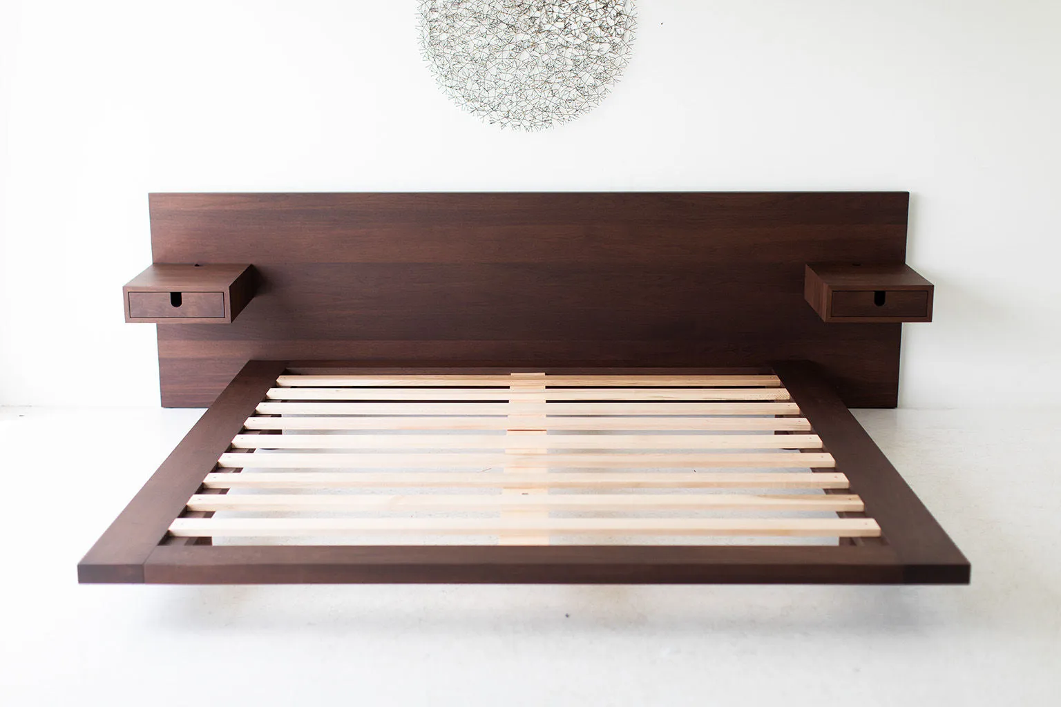 Modern Platform Bed in Walnut - 1621