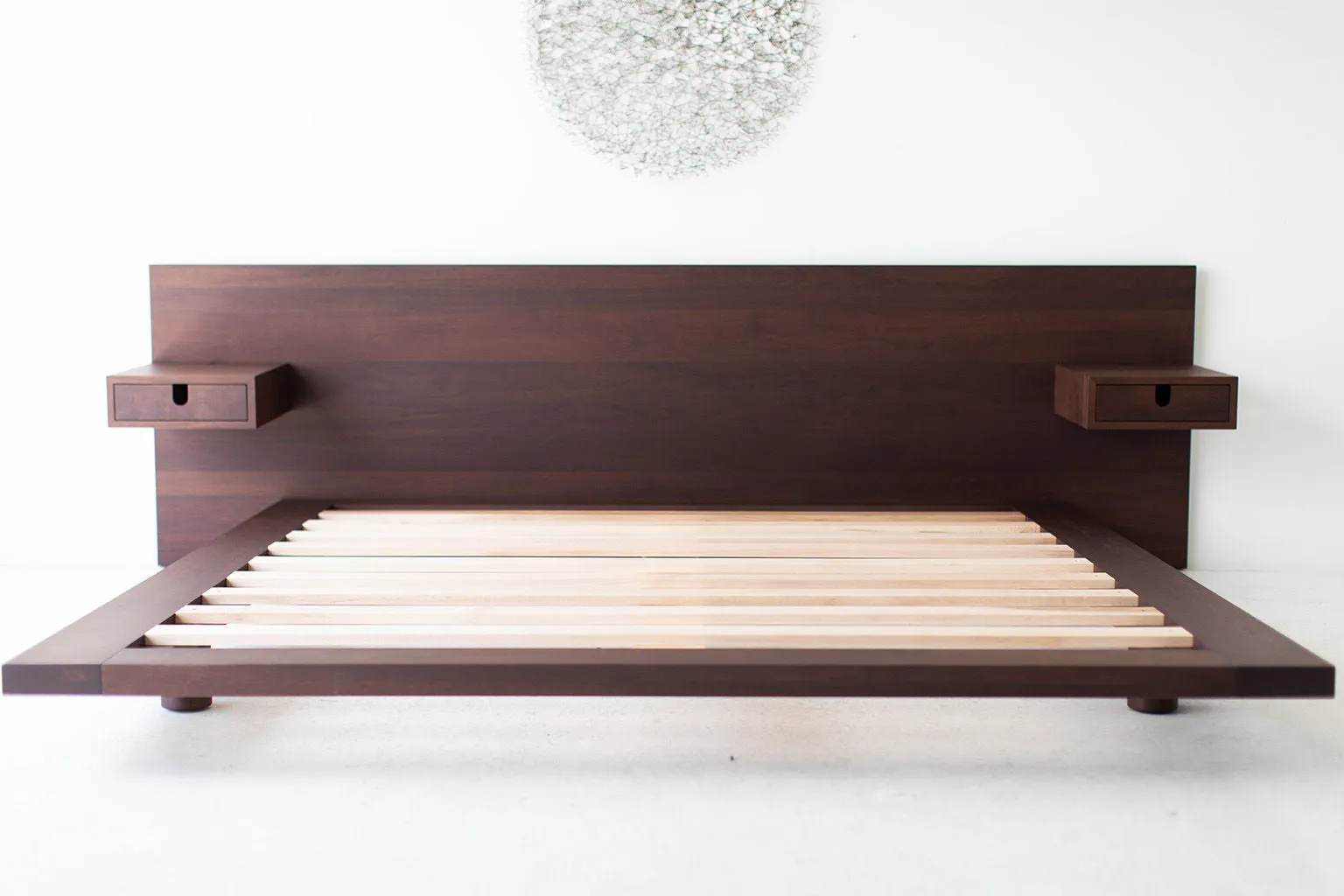 Modern Platform Bed in Walnut - 1621