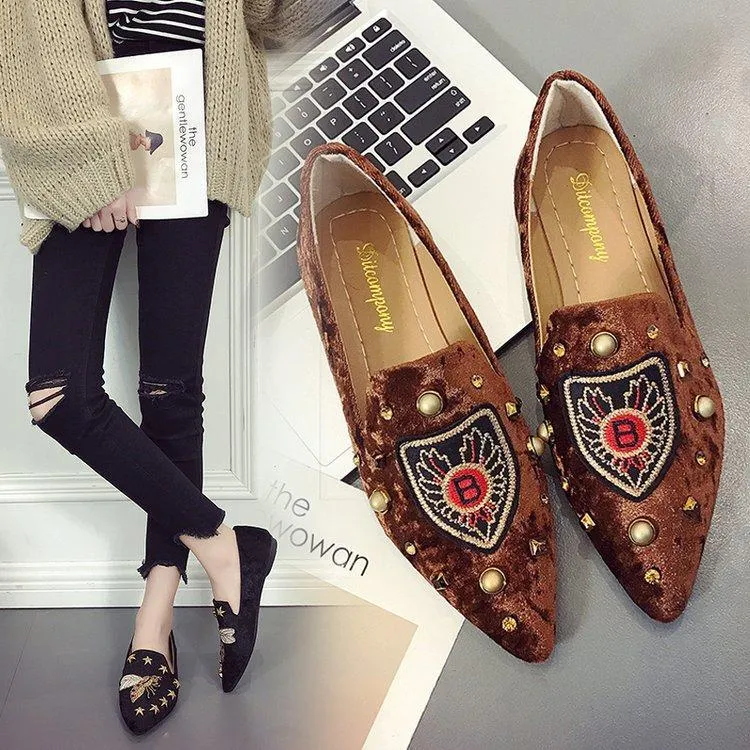 Rivet flat Shoes women Fashion Casual lazy Loafers
