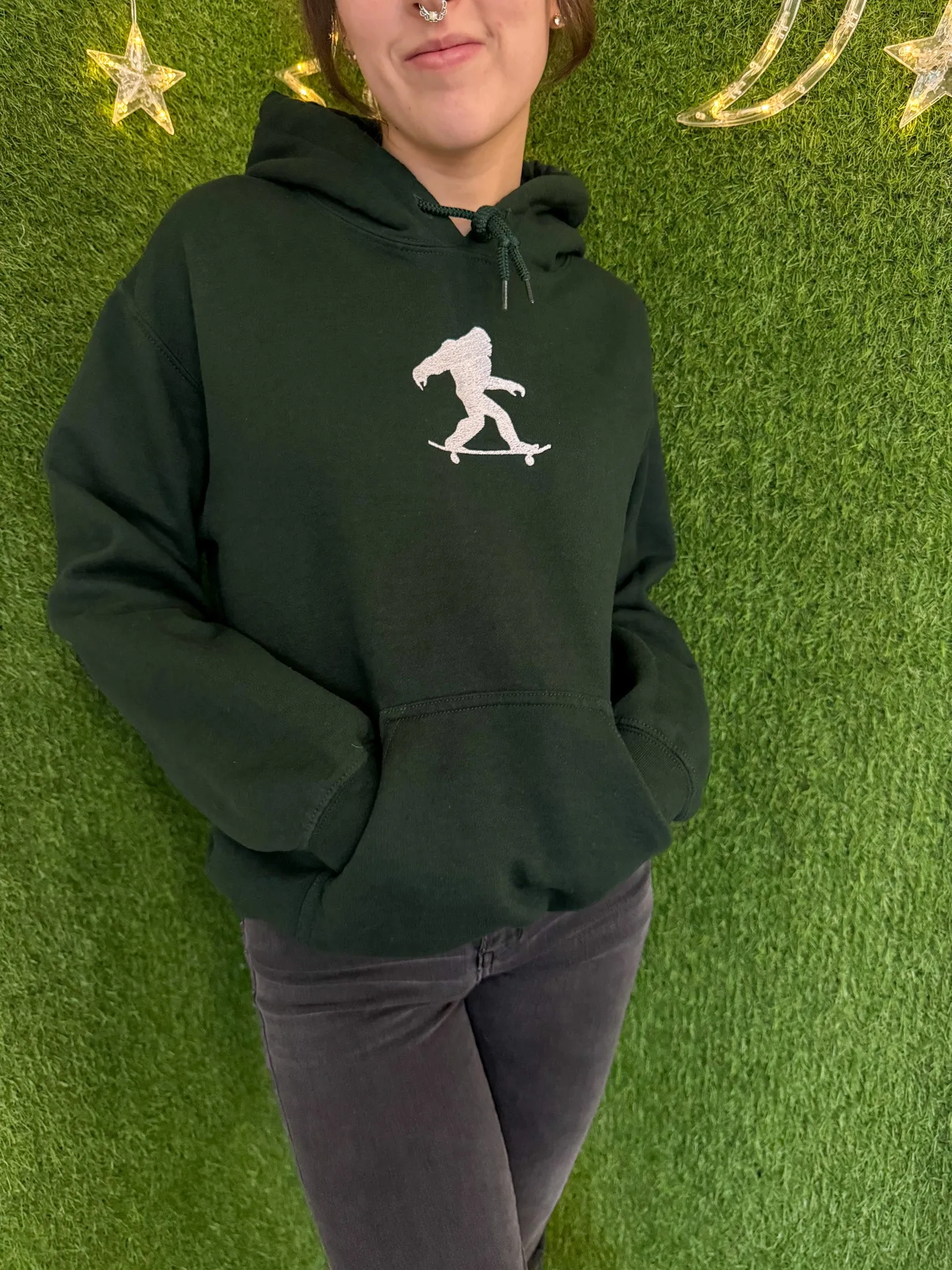 Skateboard Bigfoot Forest Green Hoodie S