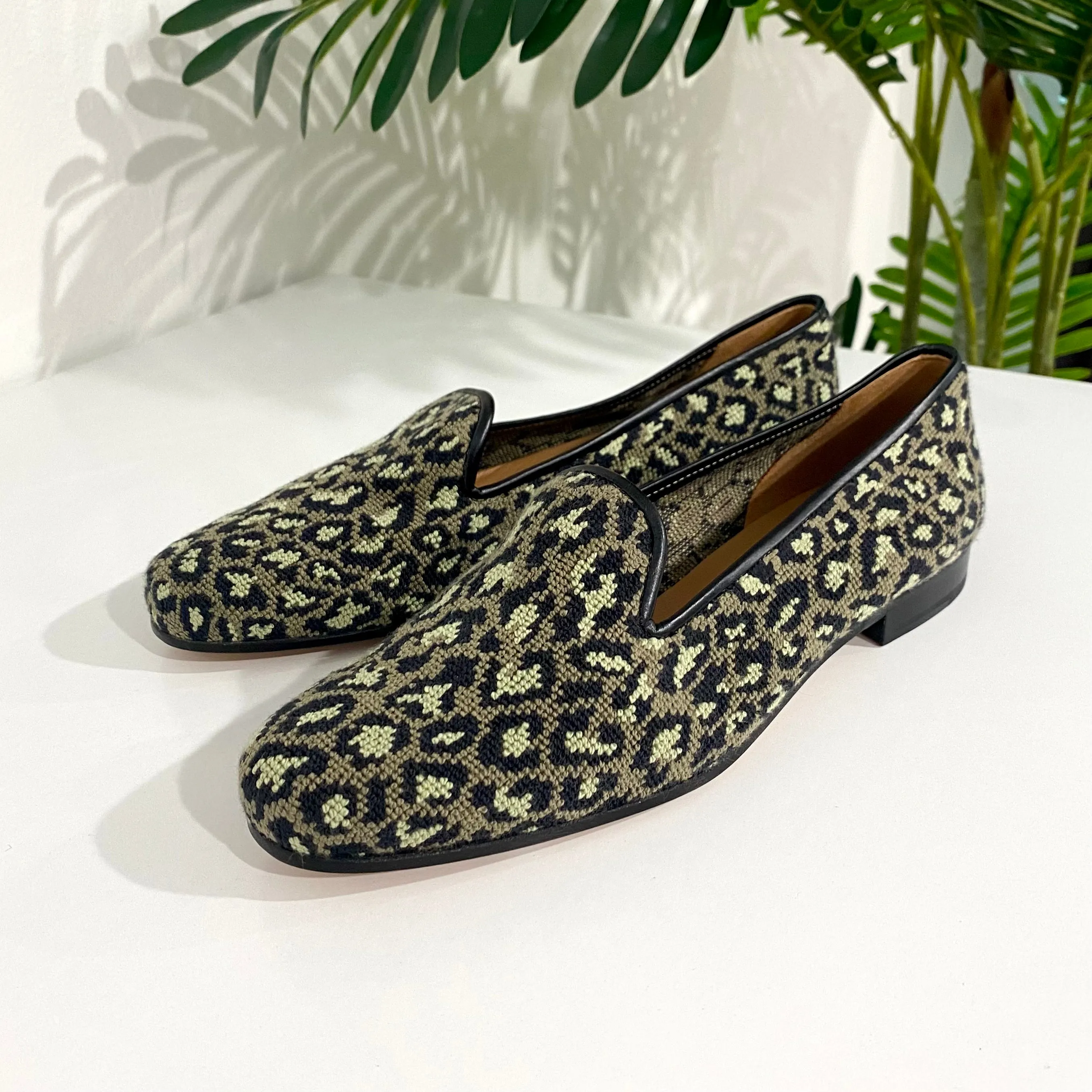 Stubbs & Wootton Leopard Loafers size 10