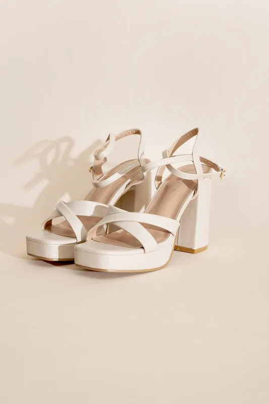 VALOR-1 Cross Ankle Strap Platform Block Heels
