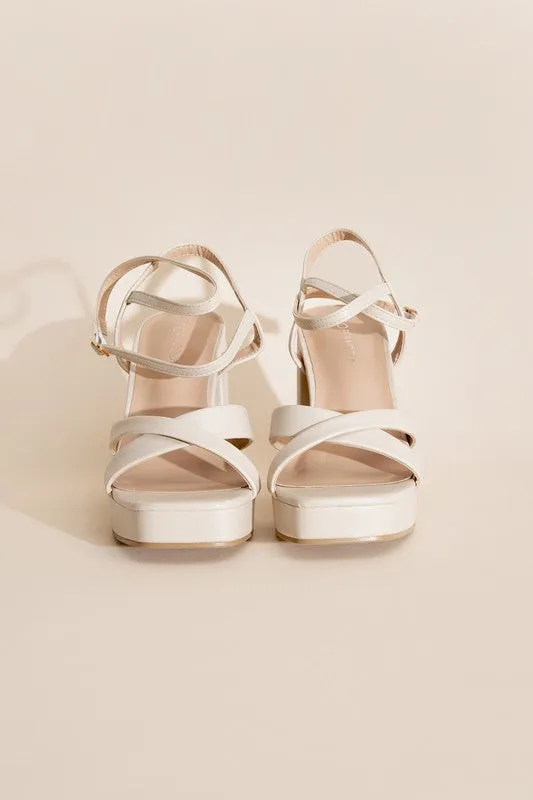 VALOR-1 Cross Ankle Strap Platform Block Heels