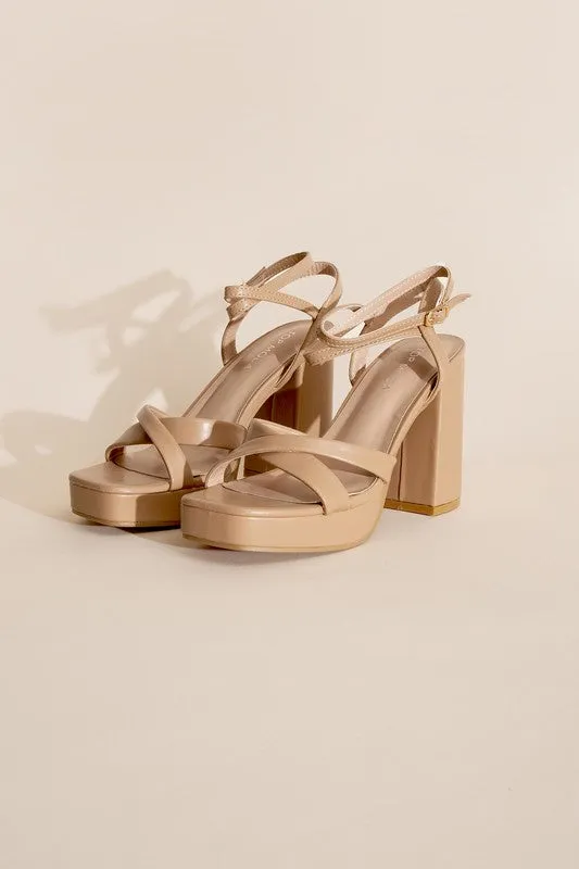 VALOR-1 Cross Ankle Strap Platform Block Heels
