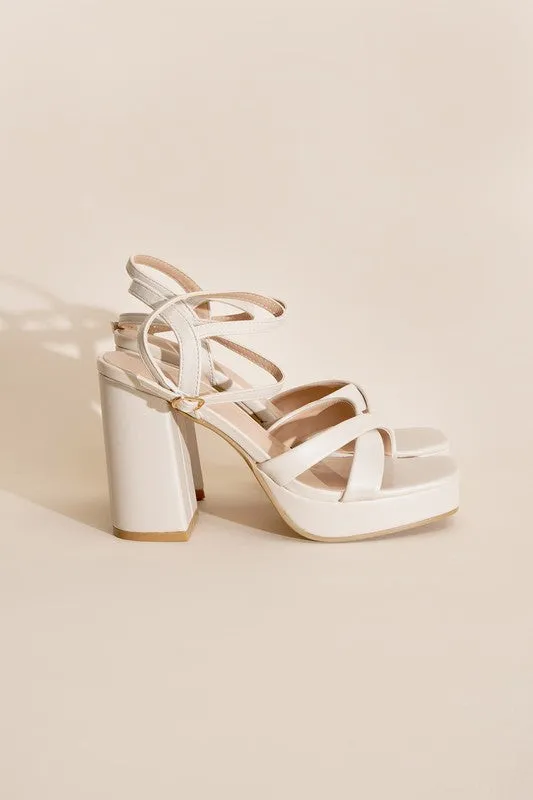 VALOR-1 Cross Ankle Strap Platform Block Heels