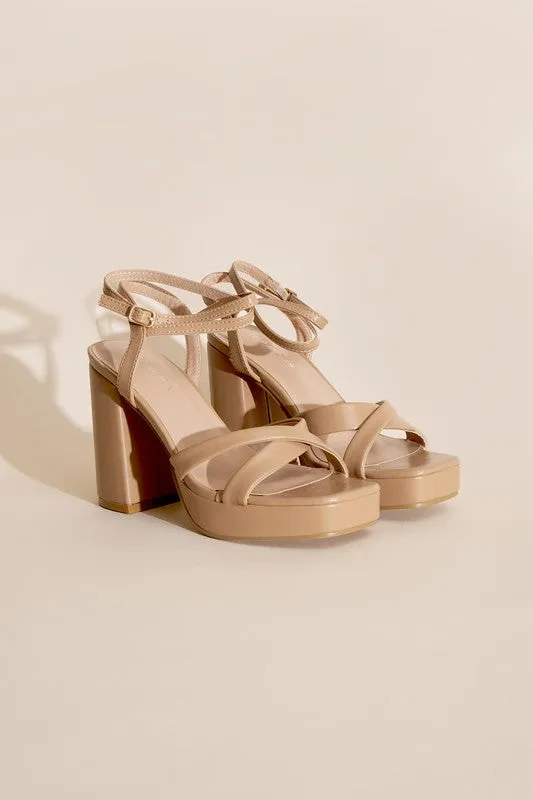 VALOR-1 Cross Ankle Strap Platform Block Heels