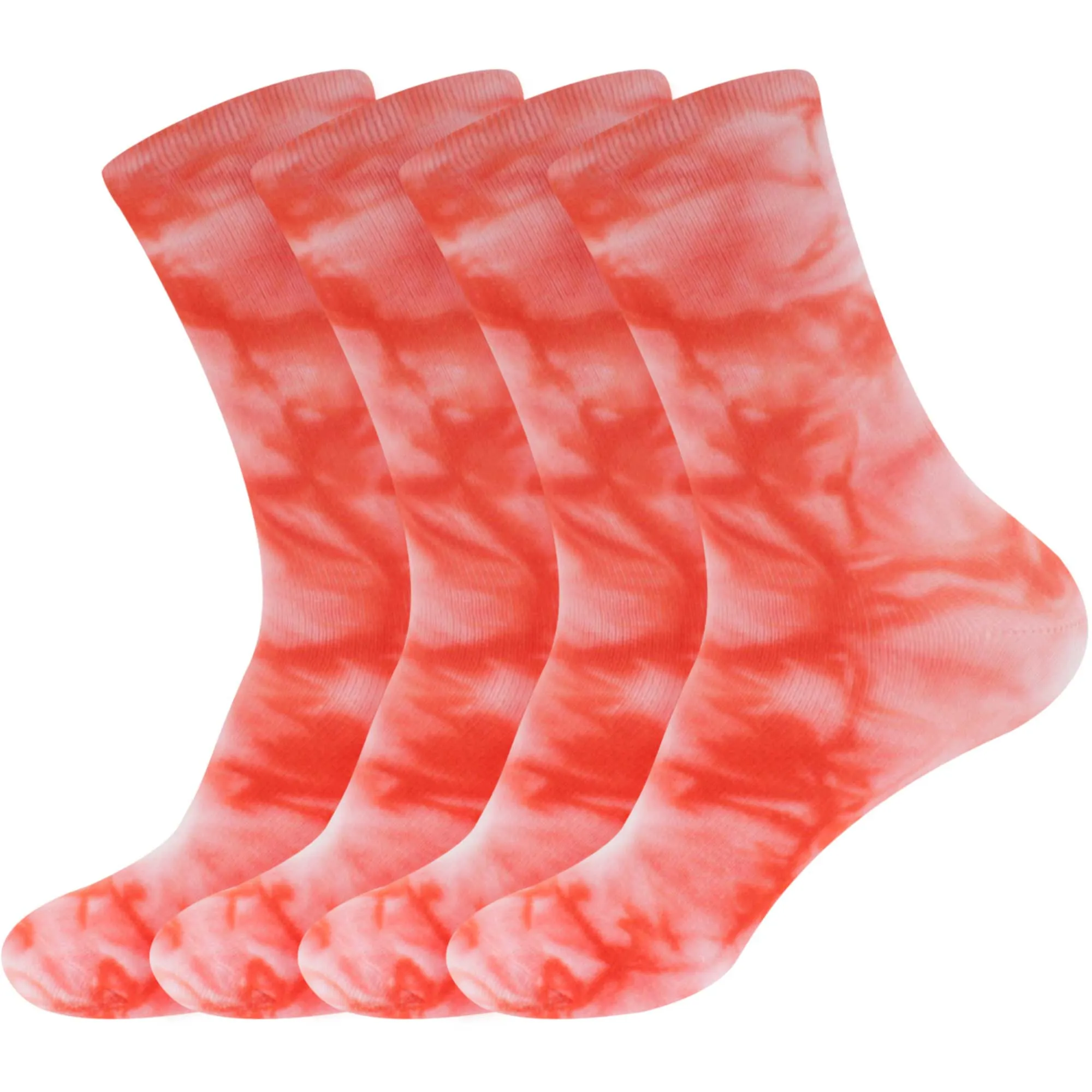 Women's Bamboo Fiber Tie Dye Crew Socks, 4 Pairs