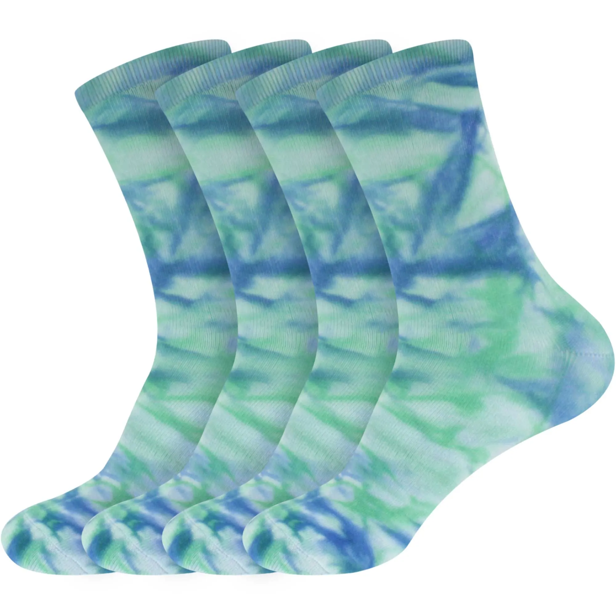Women's Bamboo Fiber Tie Dye Crew Socks, 4 Pairs