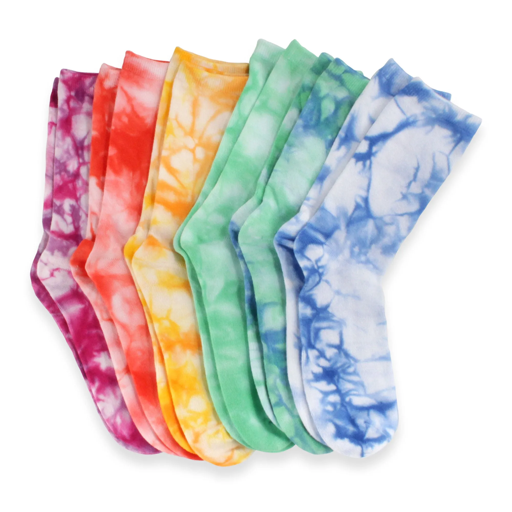 Women's Bamboo Fiber Tie Dye Crew Socks, 4 Pairs