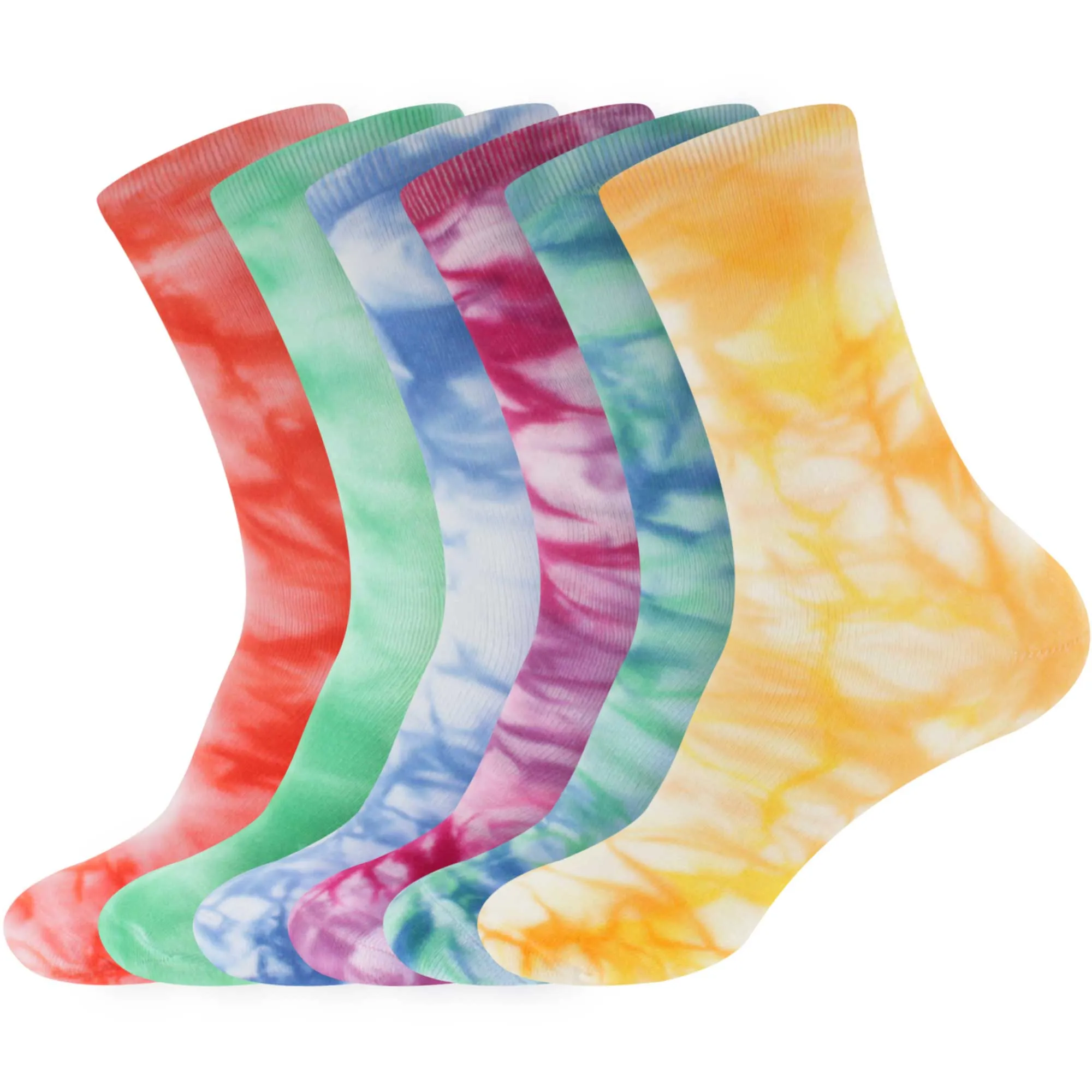 Women's Bamboo Fiber Tie Dye Crew Socks, 4 Pairs