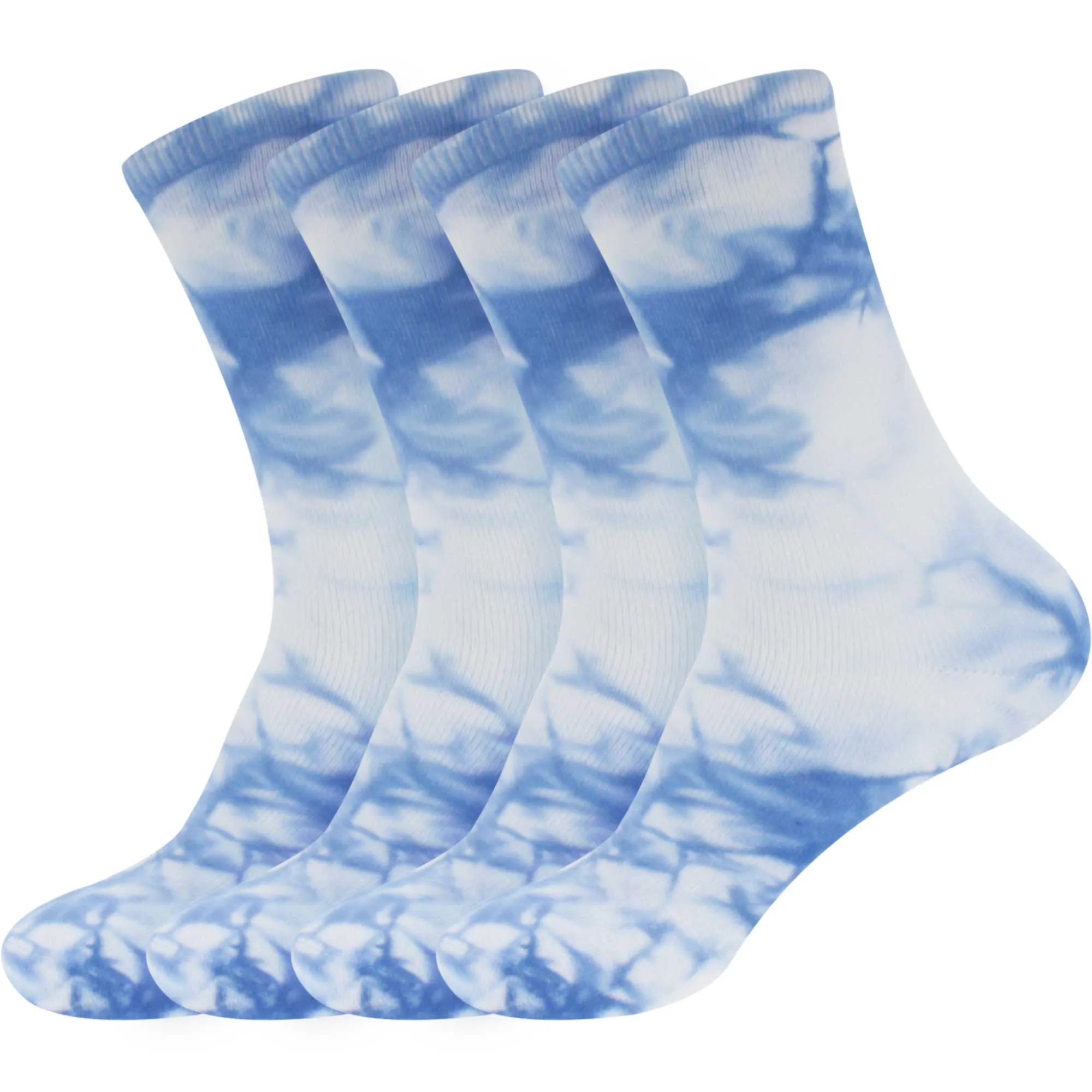Women's Bamboo Fiber Tie Dye Crew Socks, 4 Pairs
