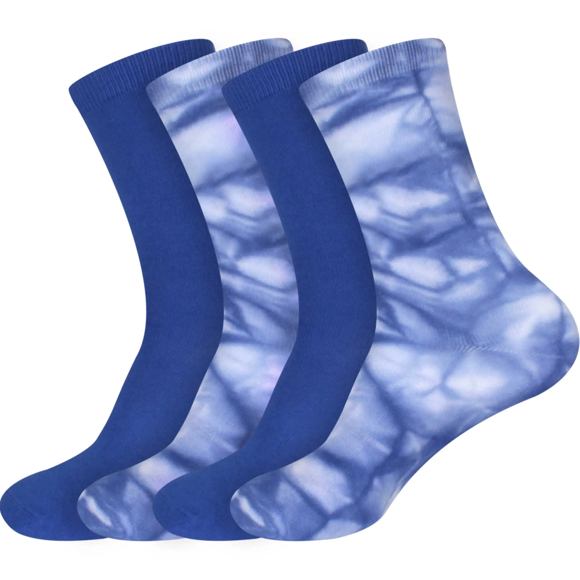 Women's Bamboo Fiber Tie Dye Crew Socks, 4 Pairs
